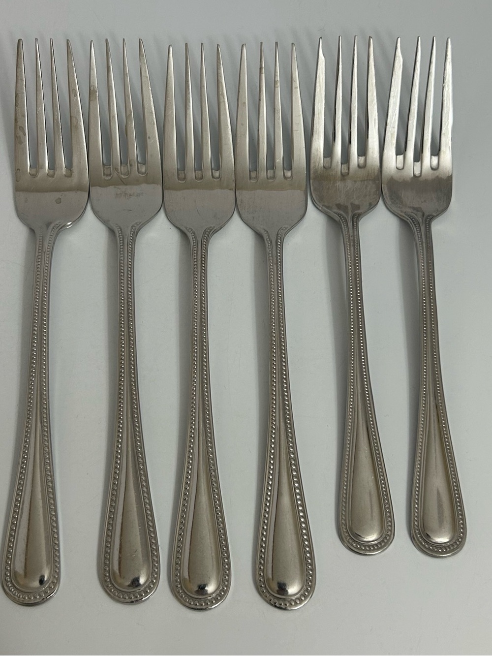 Cuisinart Stainless Steel Beaded Handle Dinner & Salad Forks - Set of 6